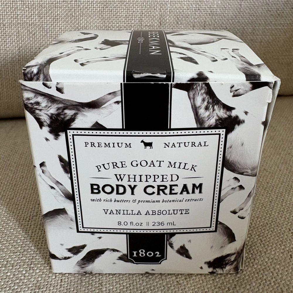 New SEALED Beekman 1802 Pure Goat Milk Whipped Body Cream Vanilla 8 fl oz